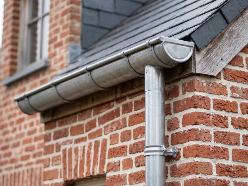 Installation de gouttières en zinc sur une maison à Tournai